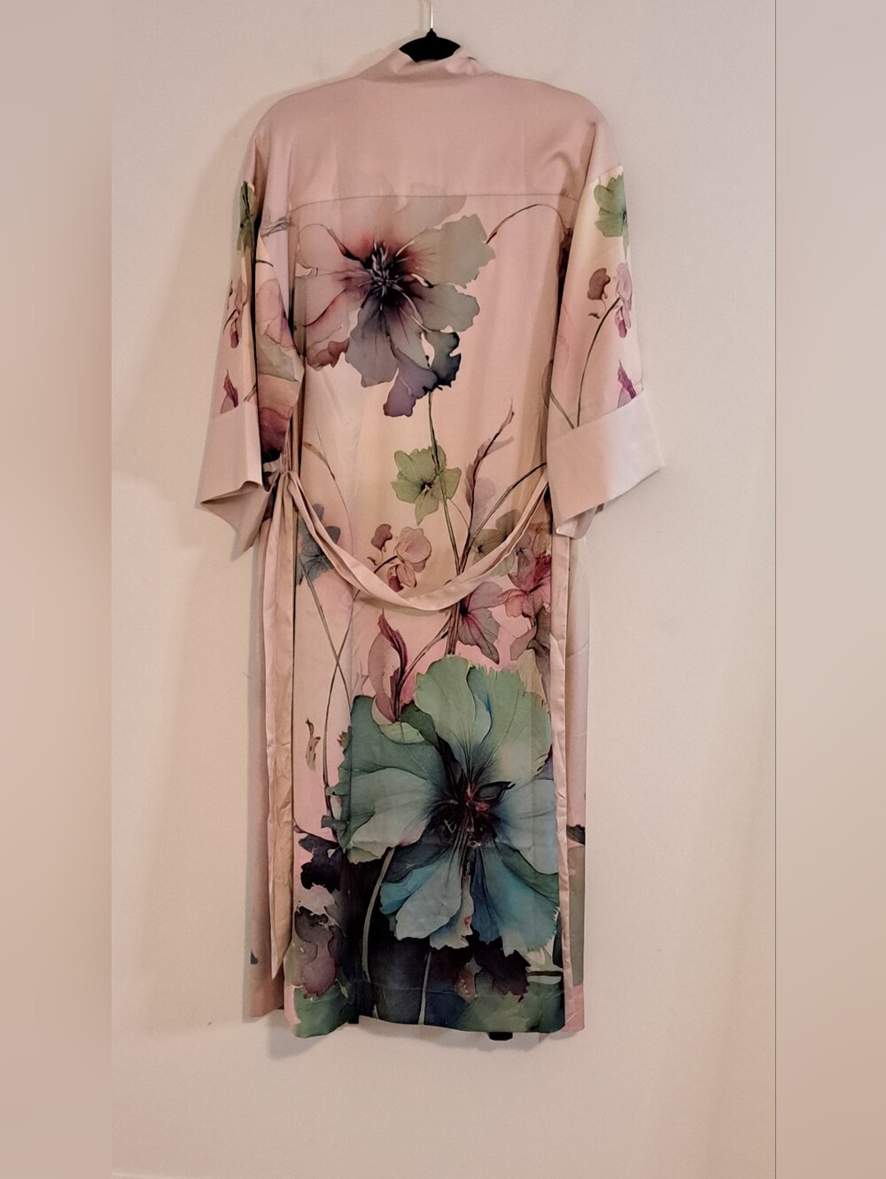 Soma Pink Floral Long Robe & Slip Set Misses Size S/M - Picture 6 of 7